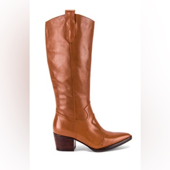 Revolve ALIAS MAE Stevie Boot in Tan Knee High Leather Western Size 37 Eu 6 US - Picture 2 of 11